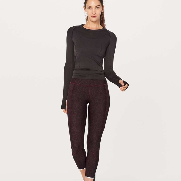 Lululemon Tight Stuff Tight II (25")Granulite Garnet Black - Picture 1 of 12